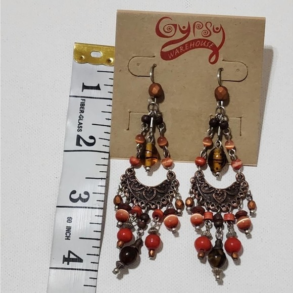 TRESKA beaded‎ dangle long chandelier earrings new!!! - Picture 4 of 5